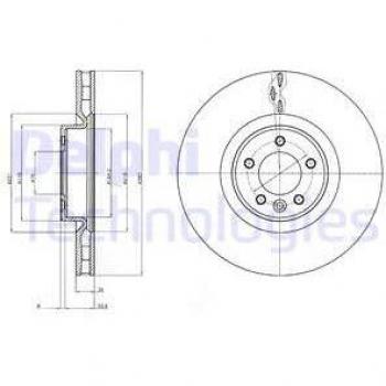 Disco de freno DELPHI BG9079C - Disco de freno, marca DELPHI, modelo BG9079C