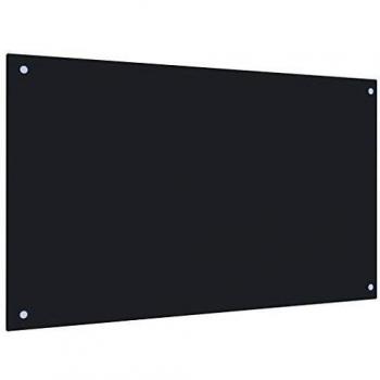 vidaXL Protector Salpicaduras Cocina Vidrio Templado Negro 100x60cm Protección Herramientas Accesorios Protección Grasa al Cocinar Fiable Práctico