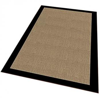 Alfombra de poliéster estampada 60 x 100 cm modelo borde marrón oscuro multicolor