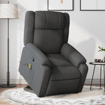 Sillón de masaje reclinable de tela gris oscuro Vidaxl