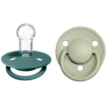 Chupetes de Silicona BIBS De Luxe Talla Única 0-36 meses, Paquete de 2, Island Sea/Sage, Libre de BPA