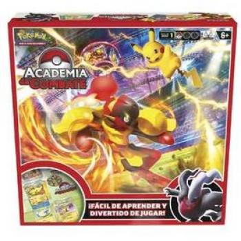 Pokémon - Caja Academia de combate 2024 (español) - Juego de cartas coleccionables, incluye tres mazos preconstruidos, un tablero de juego, fichas y manual de instrucciones
