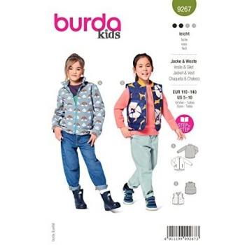 Burda 9267 - Patrón de costura para chaqueta y chaleco infantil