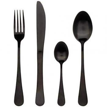 BERGNER Q3458 Cuberteria de 24 Piezas en Acero Inoxidable colección Munich Black Matt