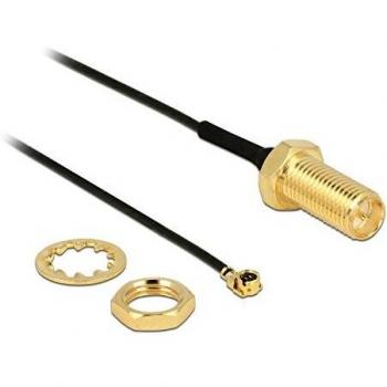 Cable de Antena Delock 89471 0,1m RP-SMA Hembra a MHF/U.FL-LP-068 Coaxial Negro