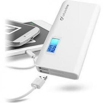 Cellular Line FREEPTAB10000W - Batería externa de 10000 mAh, color blanco