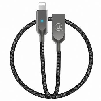 Cable Lightning Cable Cargador iPhone Lightning a USB 1,88 M/6.16FT, USAMS Resistente Nailon Trenzado Auto Disconnect Alta Velocidad Lightning Cargador y Cable de Datos para Apple iPhone 8/8 Plus 7/7 Plus 6S/6S Plus 6/6 Plus 5S 5C 5, iPad