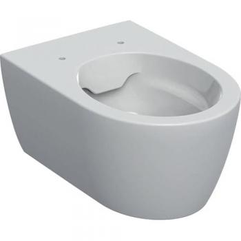 Inodoro de pared Geberit iCon Rimfree, forma cerrada, 35.5x53cm, color blanco, sin reborde, 6 litros