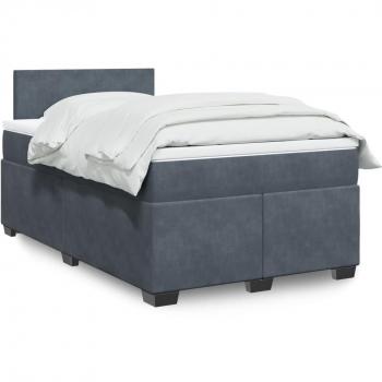 Cama box spring con colchón terciopelo gris oscuro 120x200 cm Vidaxl