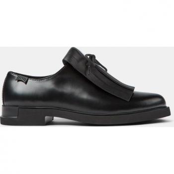 Zapatos de cordones para mujer CAMPER Twins de piel lisa negra con detalles a contraste, talla 35