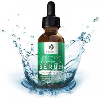 Anti Wrinkle Peptide Serum - With Complex Peptides For Face And Neck - Firming and Moisturizers - Natural & Organic Ingredients - Boost Collagen & Smooth For Glowing Skin - By Foxbrim