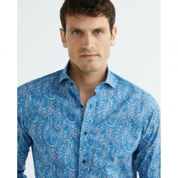 Camisa de hombre casual estampada manga larga Mirto