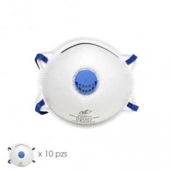 Mascarilla Respiratoria FFP2 Rígida con Válvula (20 Unidades) Envasadas Individualmente