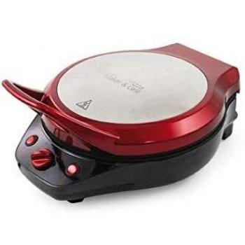 Grill de Pizza 1200W con Apertura 180 Grados y Placas Antiadherentes