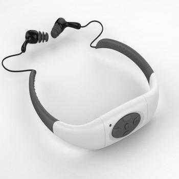 Reproductor MP3 Deportivo Impermeable IPX8 4G/8G para Natación y Buceo con Radio FM y Auriculares Estéreo