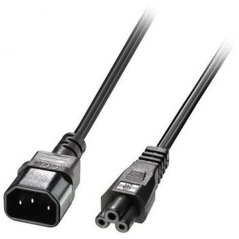 Lindy 30341 Cable de Transmisión Negro 2 m C14 a C5 con Acoplador
