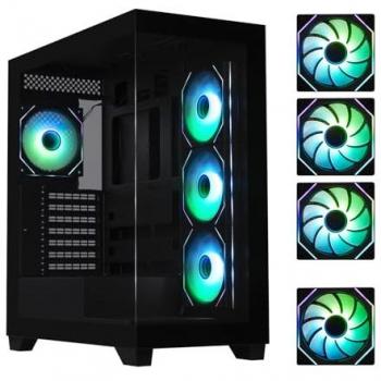 Gabinete de PC BitFenix CETO Edición Premium - Torre Media ATX - Negro - Vidrio Templado - USB-C y A-RGB