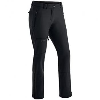 Maier Sports Women's Adakit Softshell Trekking Pants - Breathable Regular Fit, Long Sizes, Black