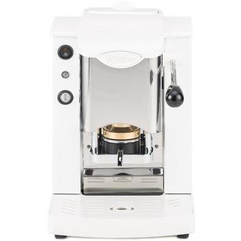 Cafetera Faber Slot Inox Automática/Manual con Prensa de Cápsulas de Latón, Marco de Metal Blanco y Frontal de Acero - 1,3 L