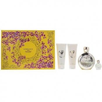 Versace Eros Pour Femme Deluxe Gift Set with 100ml EDP, 5ml EDP, Body Lotion & Shower Gel