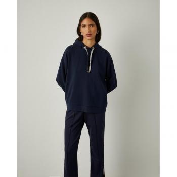 Lion of Porches - Sudadera de mujer lisa con capucha ajustable en color Navy