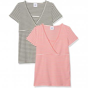 MAMALICIOUS Mllea Organic Tess y/d S/s Top Nf 2, Camiseta Premamá para Mujer, Blanco