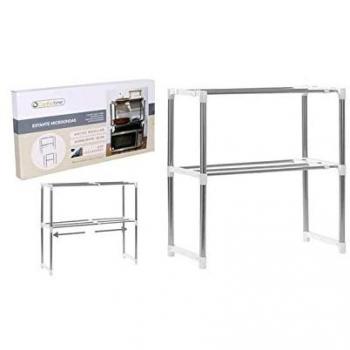 Estante Microwave Confortime Ajustable Multicolor, 24.5 x 62.5 x 47.6-80 cm, Soporte para microondas de 2 niveles, organizador de encimera de cocina