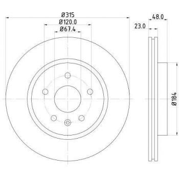 Disco de freno HELLA Pro Alta Carbono 8DD 355 129-101 para Opel Insignia A 3/5 puertas y Sports Tourer