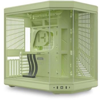 Torre Midi Hyte Y70 Milk Rosa y Verde (ATX, E-ATX, mATX, Mini-ITX) con Vidrio Templado y USB-C