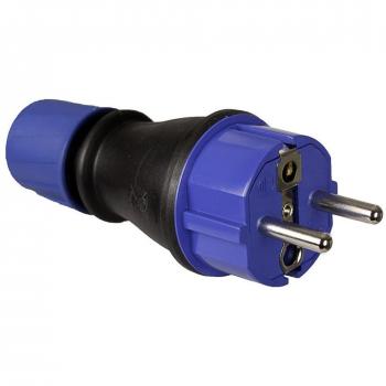 Clavija Schuko de Caucho 4,8mm 16A 250V T/TL IP54 Negro - Solera 706T