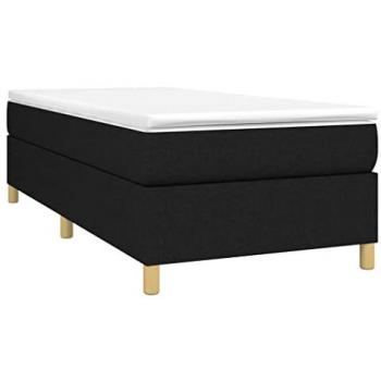 Cama box spring con colchón de tela negro 100x200 cm