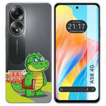 Funda Silicona Transparente para Oppo A58 4G con Diseño de Coco y Dibujos