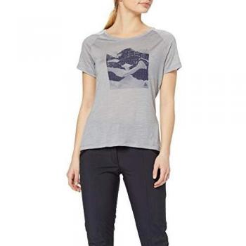 Odlo BL Top Crew Neck s/s Concord Camiseta, Mujer, Gris Melange-Collage Print SS19, Medium