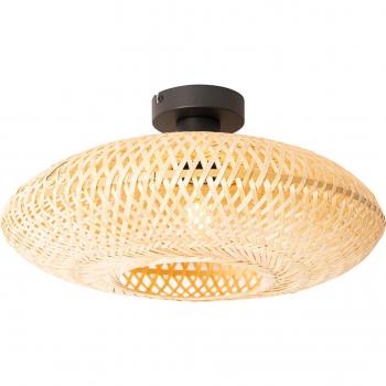 Plafón oriental bambú 40 cm - Ostrava, tipo: Plafón, características: material bambú y acero, forma redonda, adecuado para LED, potencia máxima 1 x 25 Watt