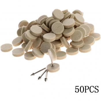 50 piezas de lana de 25 mm de fieltro para pulir Shanks pulido de apoyo de rueda para w2 para Dremel Rotary