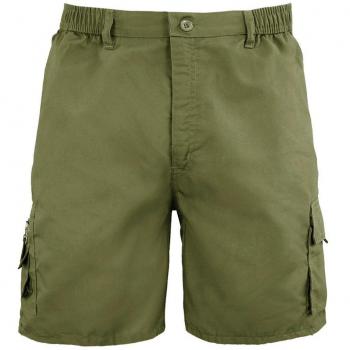 Q186 Bermuda para hombre mod. ENEA color liso con bolsillos laterales M a XXXL - Verde, XXXL