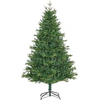 Árbol de Navidad Artificial HOMCOM 180 cm Ignífugo con 1443 Ramas Hojas de PVC Base Plegable y Soporte Metálico Decoración Navideña para Interiores Verde