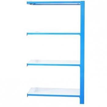 Estantería Simon Rack Librería Oficina Auxiliar 1500x900x300 mm 4 Alturas Bandejas Madera Estilo Industrial Azul/Blanco