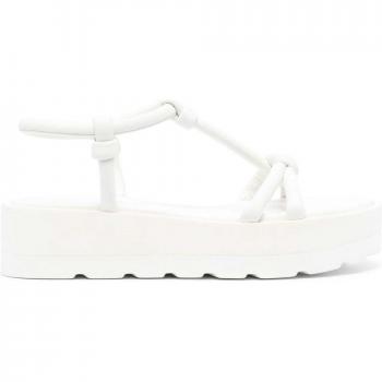 Gianvito Rossi Women's White Leather Multi-Way Flat Sandals, Size 10 US (40 EU)