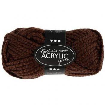 Lana Acrílica Fantasía Maxi, 35 m, Color Marrón, 50 g