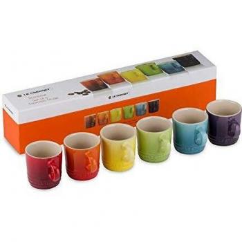 Le Creuset Set de Tazas, 6 Unidades, Redondo, Cada Una 8.5 cm, Cerámica de Gres, Multicolor