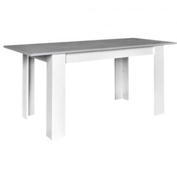 Mesa Extensible de Comedor o Cocina Miramy 178cm, Blanco y Cemento