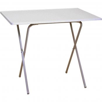 greemotion Mesa de Jardín Plegable Toulouse, Mesa Tijera Plegable para Camping, Mesa Exterior de Acero Plastificado, Aprox. 60 x 80 x 64 cm, Blanco