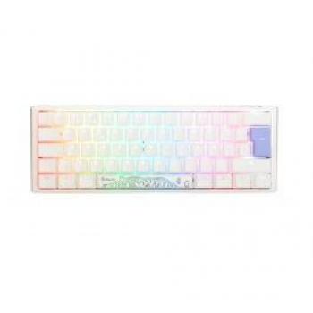 Ducky Teclado Mecânico ONE 3 Classic Mini 60% Pure White MX-Silver (ES) - Teclado mecánico, formato compacto 60%, retroiluminación RGB, teclas PBT, interruptores Cherry MX