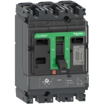 Interruptor automático de baja tensión Schneider Electric ComPacT NSX100F, 3 polos, 100A, 36kA AC, montaje fijo