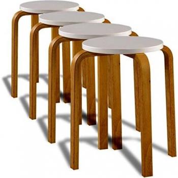 Taburetes apilables madera curvada blanco