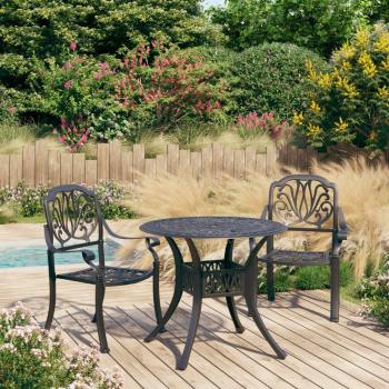 3-Piece Black Cast Aluminum Bistro Set