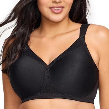 Glamorise Seamless MagicLift Support T-Shirt Bra - Black - Women's 40-C