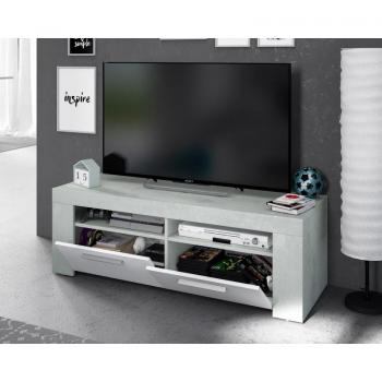 Kit Mueble de Televisión Ambit 42x120x40 cm Blanco Cemento con 2 Puertas y 2 Compartimentos