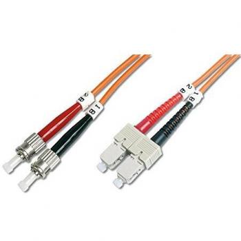 DIGITUS FO Cable de conexión OM2-2 m de Cable de fibra óptica ST a SC - LSZH - multimodo dúplex 50/125µ - 10 GBit/s - naranja